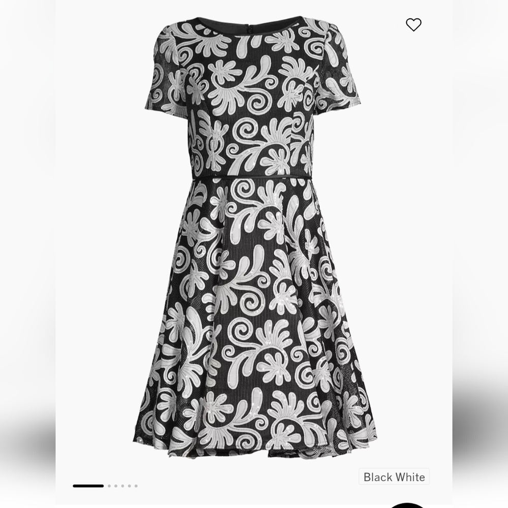 NWT Shani Novelty Fit-&-Flare Dress black white dress